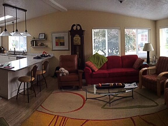 Family room and kitchen coun