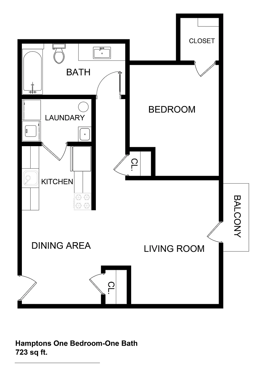Floor plan 1 Bed 1 Bath