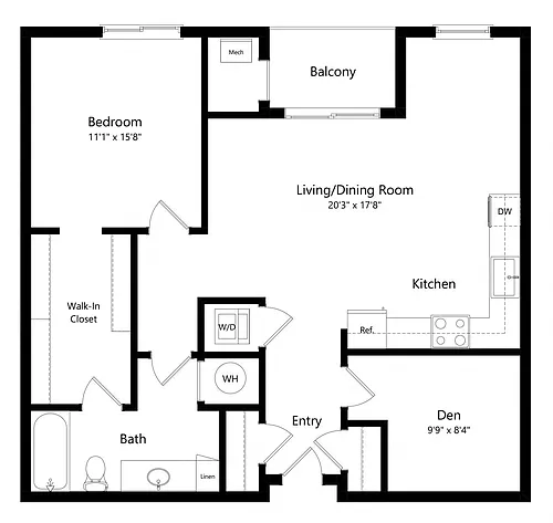 Floor plan Bostwick with Den