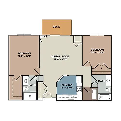 Floor plan 2C - 2 Bedroom