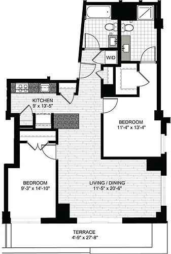 Floor plan 2 Bedrooms H