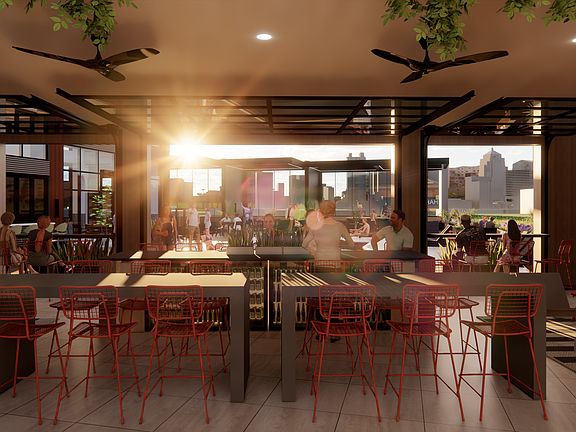 The Terrazza Rooftop lounge with downtown Columbus views.