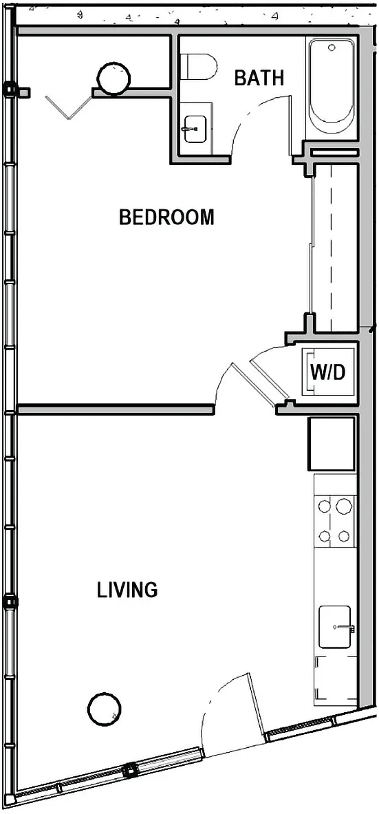 Floor plan One Bedroom - ADU - A