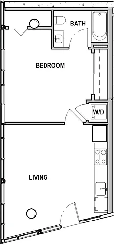 Floor plan One Bedroom - ADU - A