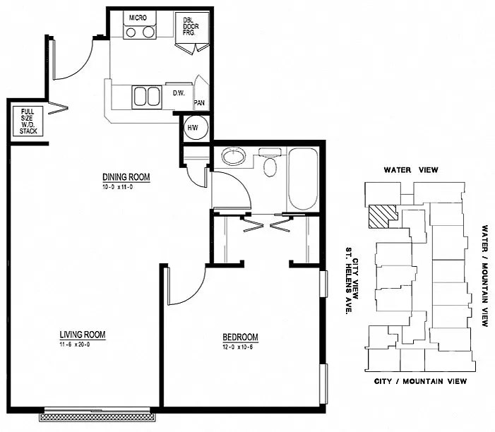 Floor plan 1X1 615