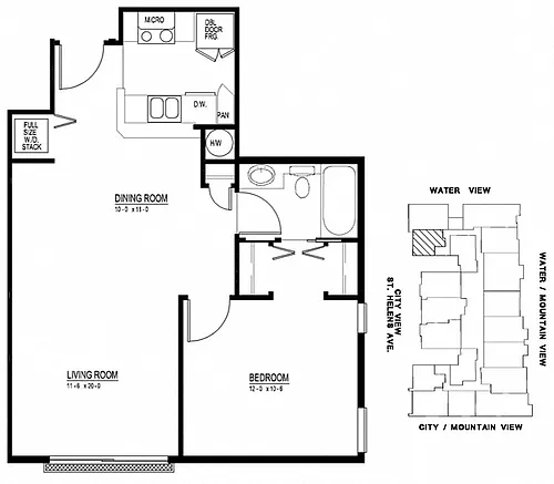 Floor plan 1X1 615