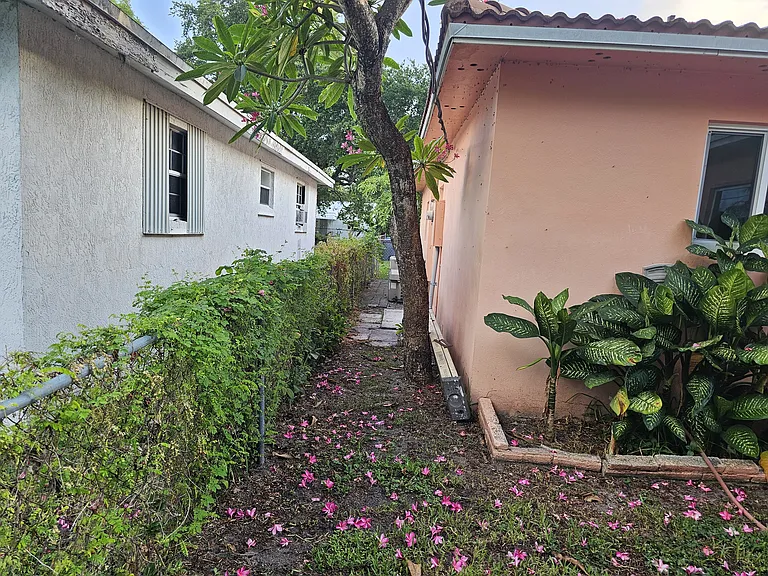 Side of house view from the backyard