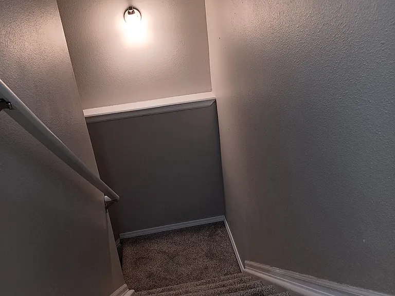 Staircase to downstairs. Newly carpeted.