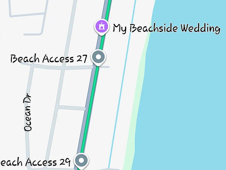 Beach access #25 is 2 short blocks away.