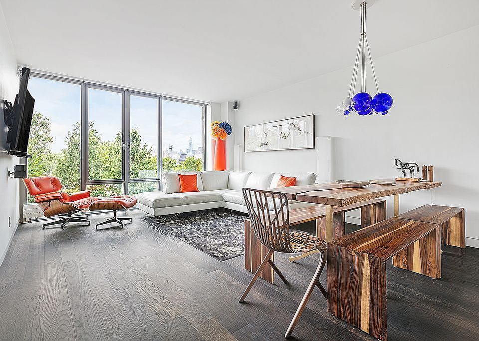 living room with dining area