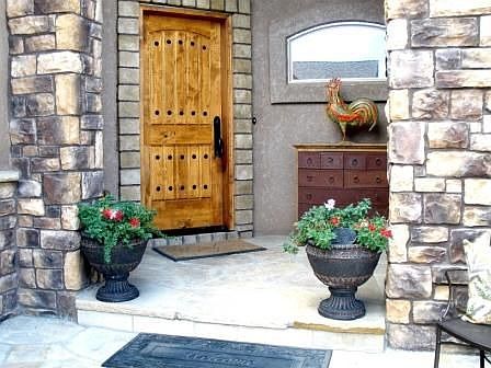 Front door & charming porch