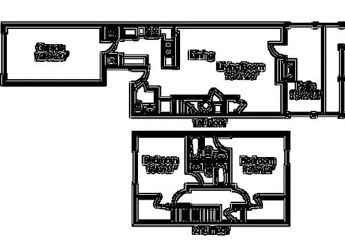 Floor plan 2 Bedroom Townhome