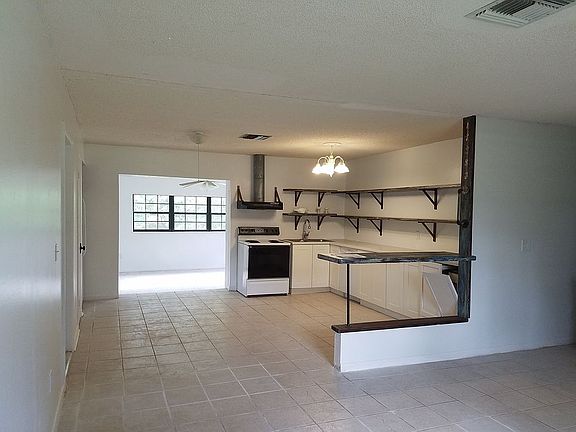 Living room to open kitchen