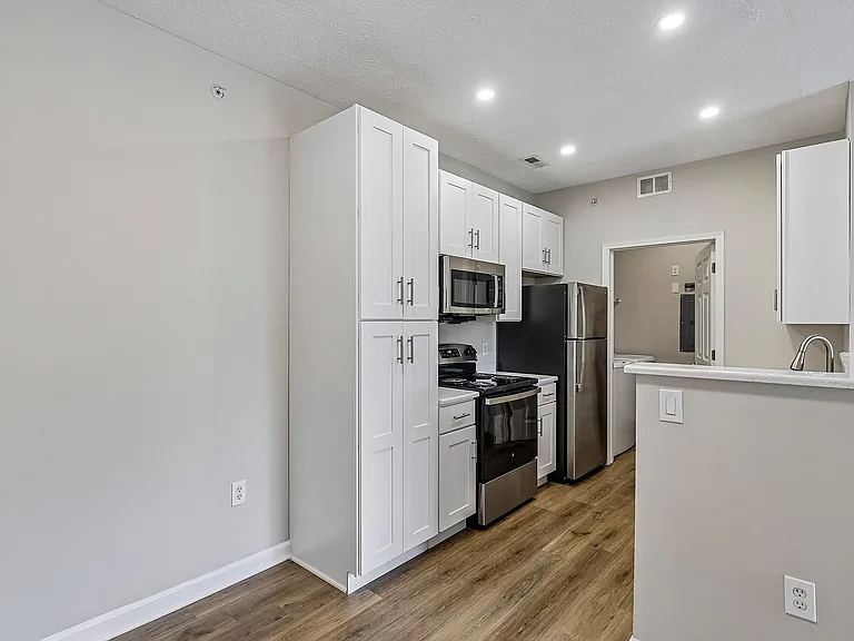 Modern kitchen with sleek stainless steel appliances