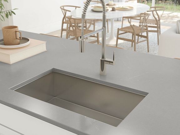 Large undermount sink in island