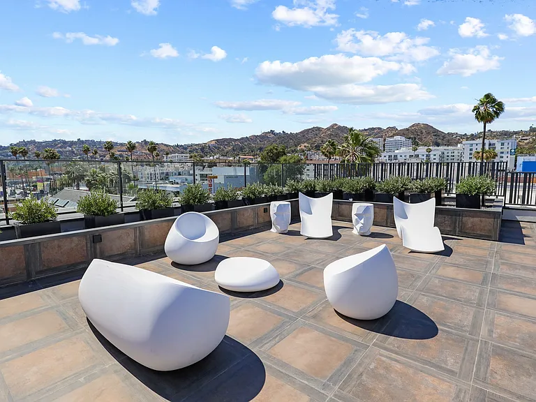 Rooftop Deck with Entertainment Area and Views of Hollywood