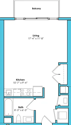 Studio (535 SF) Studio (535 SF)