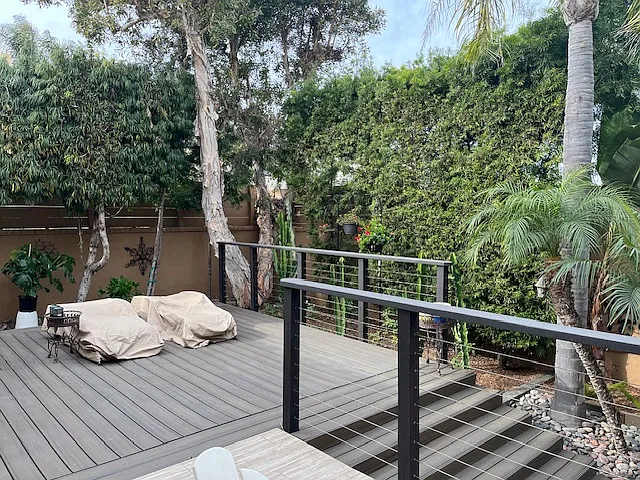 Private back yard with deck space