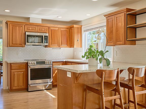 Kitchen with stainless steel appliances
