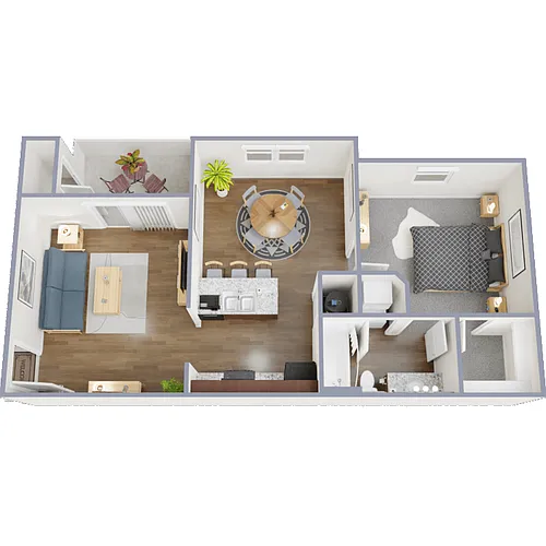 Floor plan 1X1 - Crosswinds