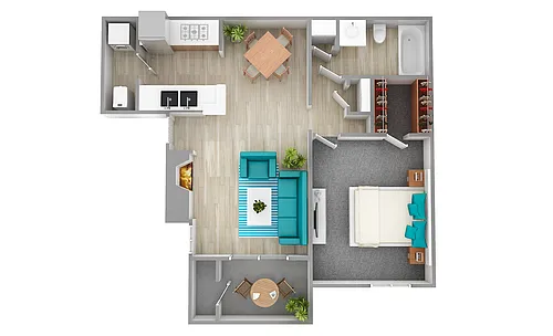 Floor plan A2 - One Bedroom