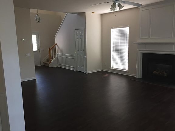 Open Living Room (15'11" x 19'5") with Gas fireplace & Ceiling fan