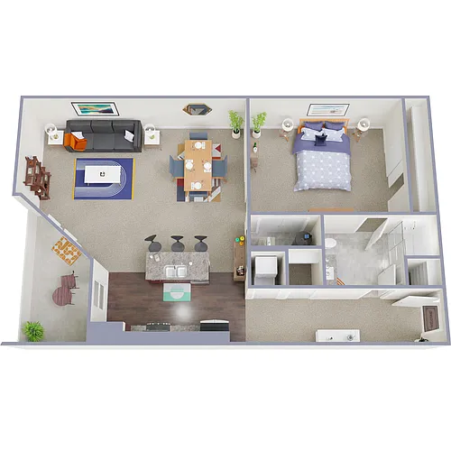 Floor plan The Excelsior 1 Bedroom 1 Bath