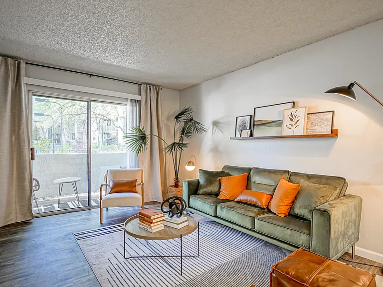 Private Patio Access - Living Room - Platinum Interior