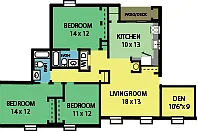 Floor plan 3 BEDROOM WITH DEN