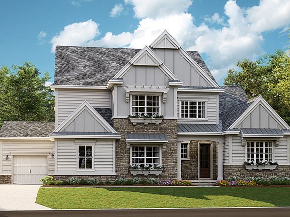 Monterey - American Cottage 3-Car Side Load Garage Note Renderings may show optional features