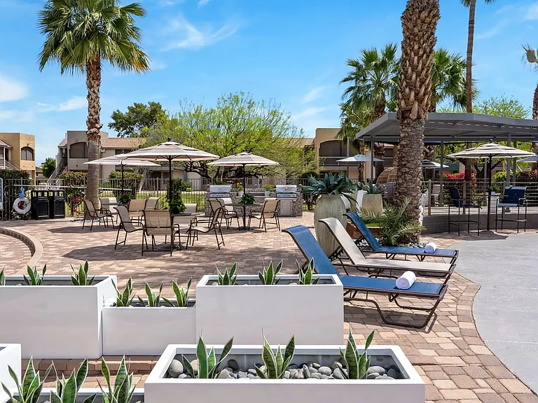 Come together with friends and family by the pool, relishing abundant seating and tables in a vibrant, lively atmosphere.