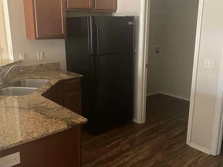 Kitchen area with pantry