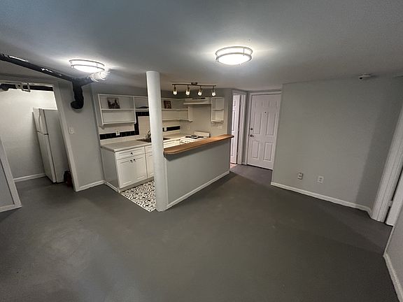 Living area and kitchen