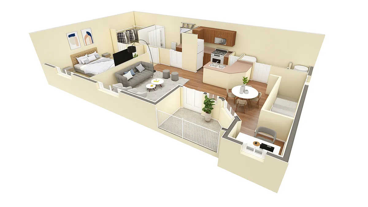 Floor plan 1 BR Grand Overlook Garage
