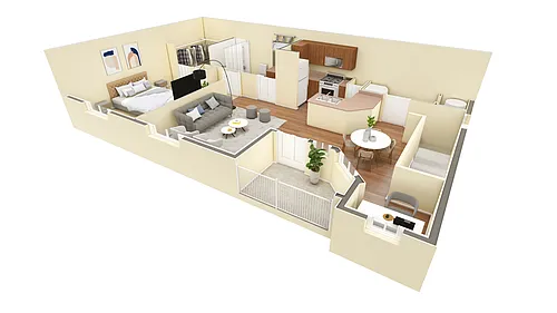 Floor plan 1 BR Grand Overlook Garage