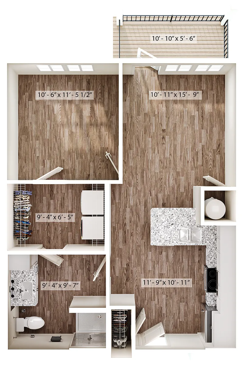 Floor plan 1/1 Dock