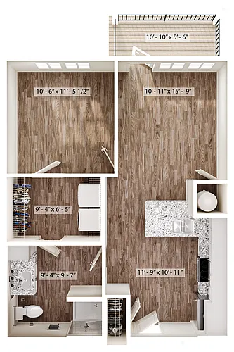 Floor plan 1/1 Dock