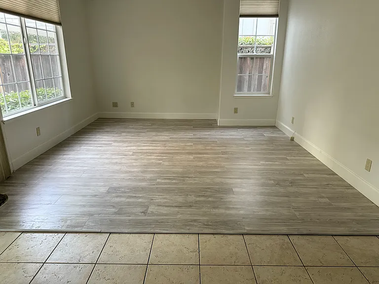 Family room with new flooring