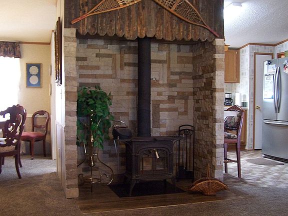 wood stove in living room