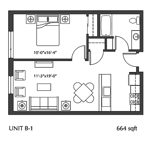 Floor plan One-Bedroom