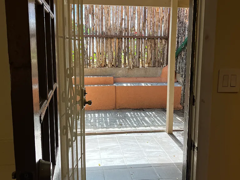 View of backyard from dining area