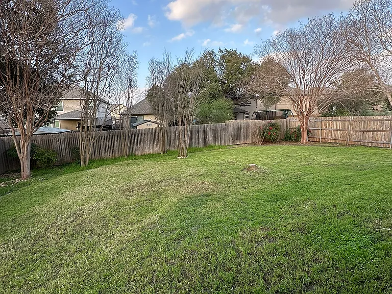 Fenced backyard