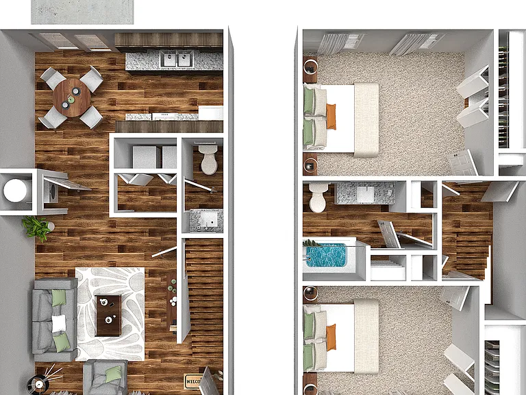 Two Bedroom Two and a Half Bathroom Two Bedroom Two and a Half Bathroom