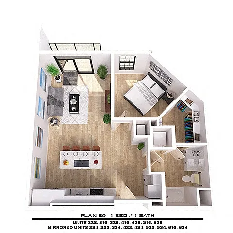 Floor plan B9 1X1
