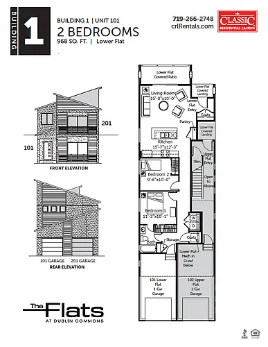 Floor plan Building 1 Lower - 2 Bedroom