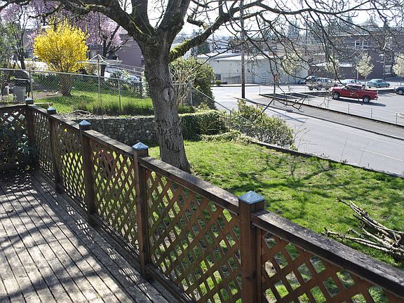 Back deck, view of town