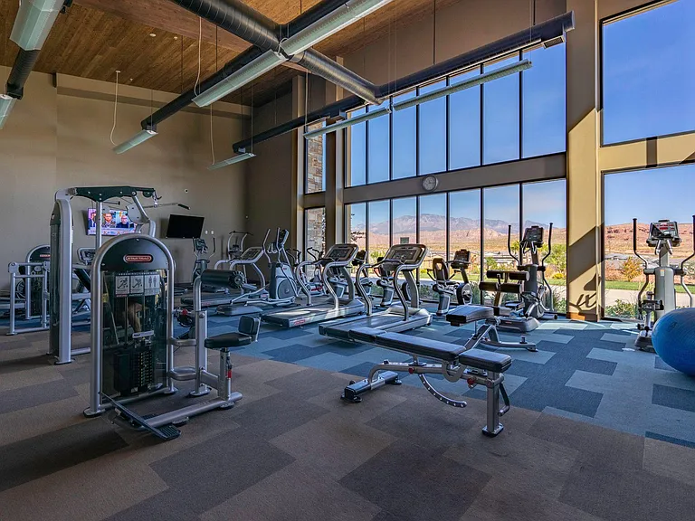 Exercise room with amazing red rock moutain views!