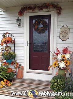 leaded-glass fiberglass door