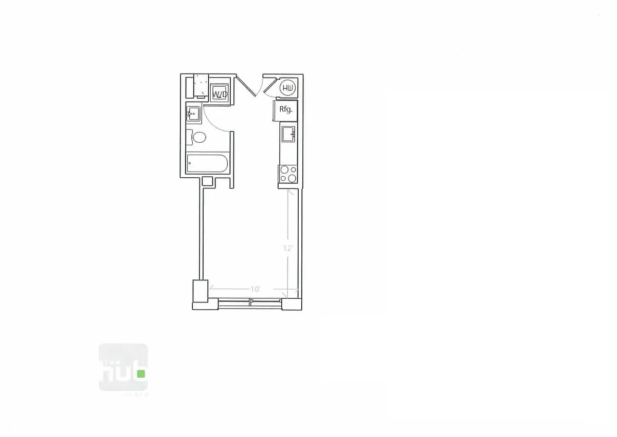 Floor plan Studio 1 Bath