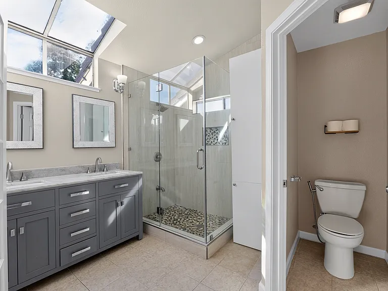 Updatd Primary bathroom with Skylight